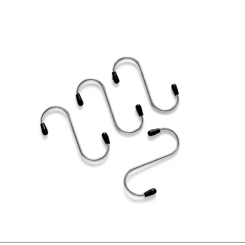 Vỉ 4 móc chữ S treo đồ nhỏ gọn chịu lực tốt có bọc nhựa 2 đầu