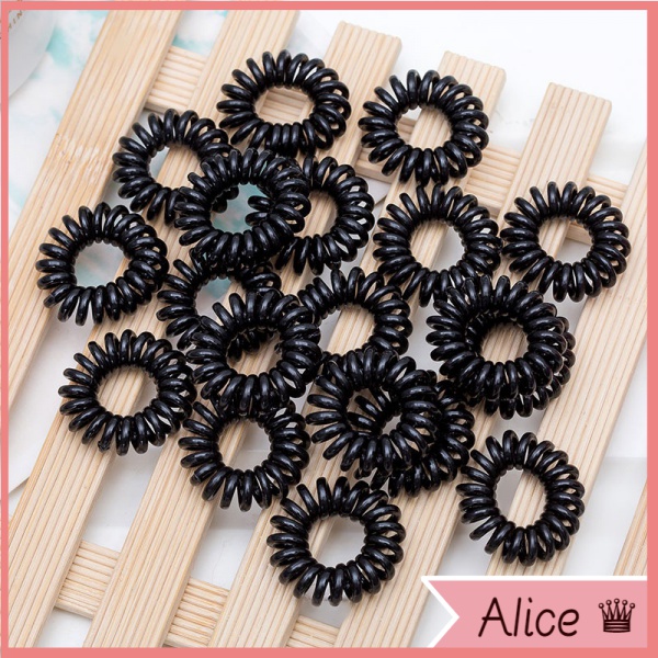 Dây Cột Tóc Lò Xo 3Cm Màu Đen Phong Cách Hàn Quốc Dễ Thương Cho Nữ