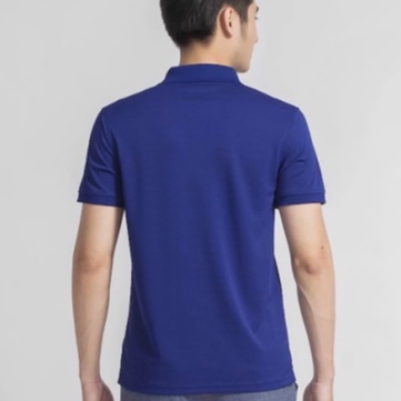 Áo thun polo nam Aristino APS035S9 phông ngắn tay có cổ bẻ dáng suông vừa màu xanh tím than kẻ chìm vải polyester