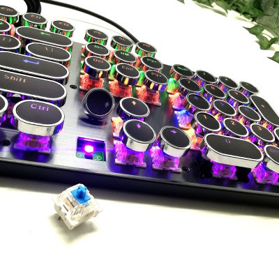 Keycap cơ phí máy đánh chữ Type Japan dạng tròn bọc viền bạc xuyên led đẹp,ko lo bị mờ chữ