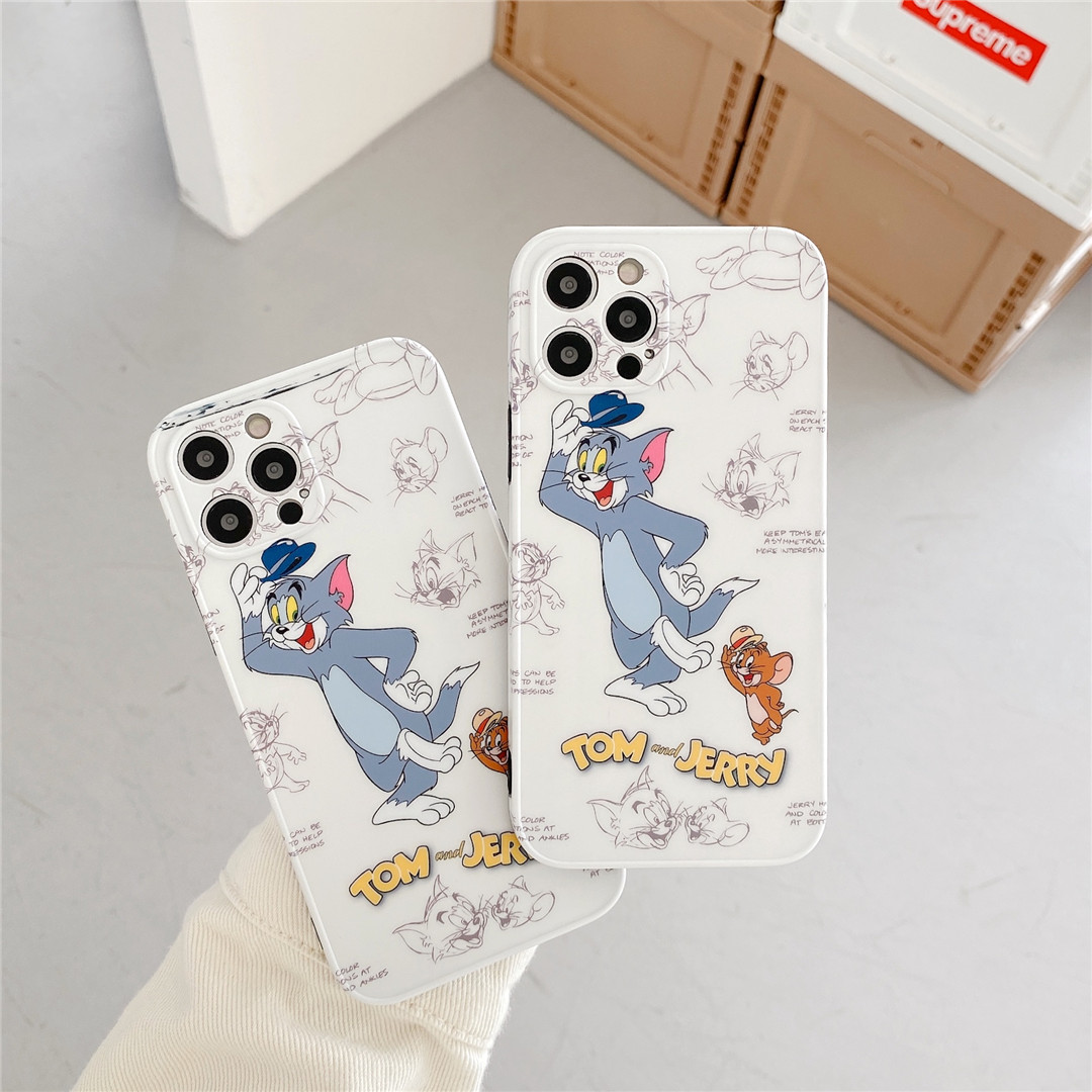 Soft Plastic Phone Cases Cute Couple cartoon Tom and Jerry Case suitable for iPhone12 mini 11 PRO MAX 7/8plus SE2020 X/XS XR XSMAX | BigBuy360 - bigbuy360.vn