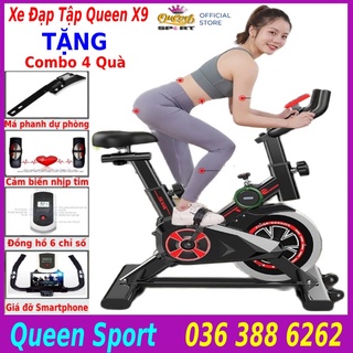 Xe đạp tập thể dục thể thao SPORT X9 cao cấp tặng đồng hồ cảm biến nhịp tim + má phanh + đồng hồ, bảo hành 36 tháng