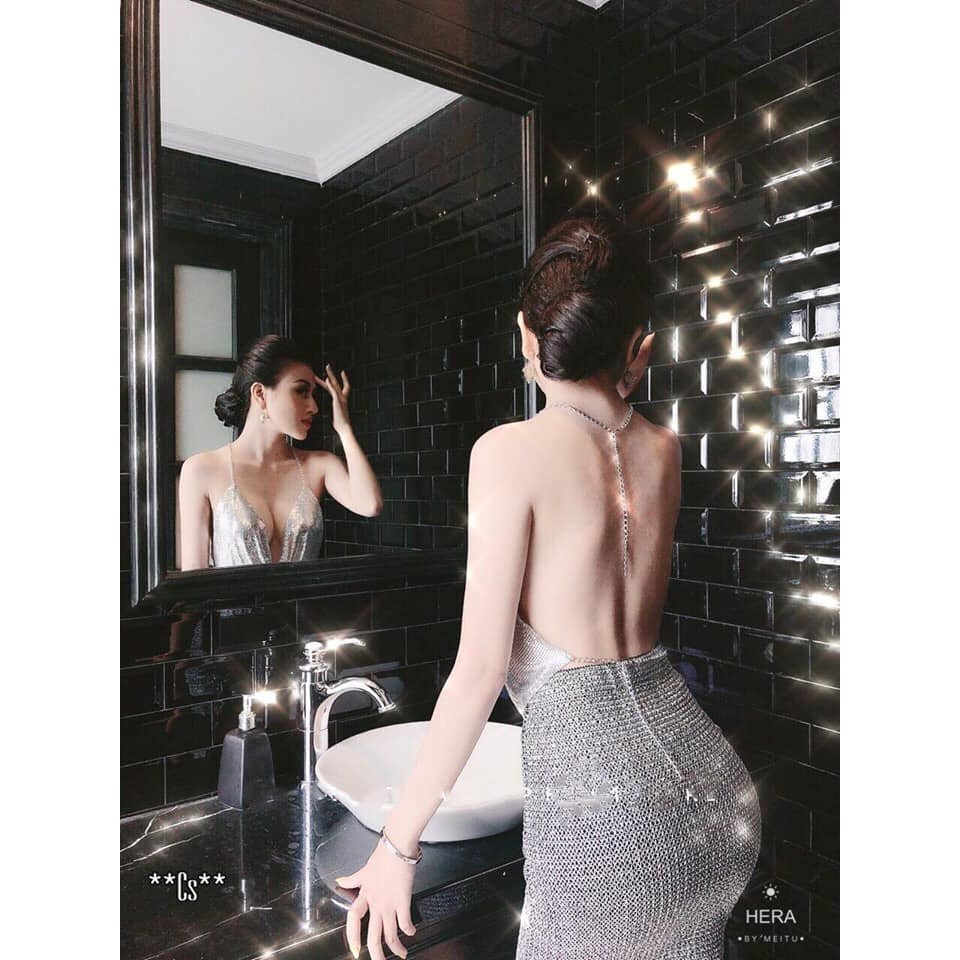 Set chân váy + áo kim sa