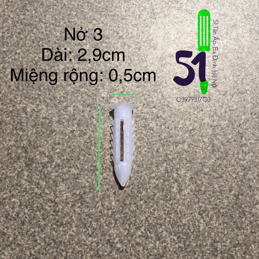 Nở nhựa các cỡ 3 - 4 - 5 - 6 - 7 | Tắc kê nhựa