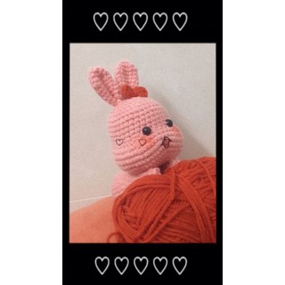 Thú móc len thỏ lười đáng yêu handmade bằng len