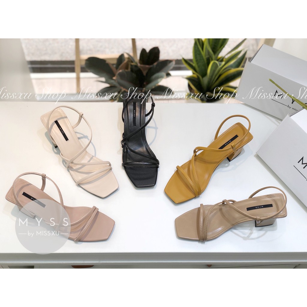 Giày sandal nữ quai ngang phối chéo 5cm thời trang MYSS - SD92
