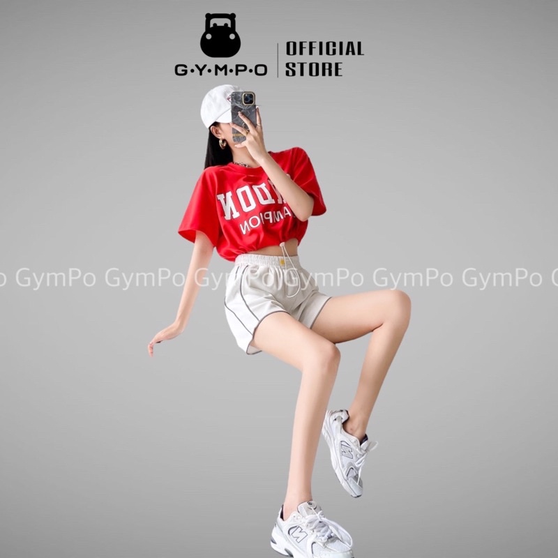 Áo Tập Gym Nữ LONDON  Có Tay Form Rộng Rút Chun