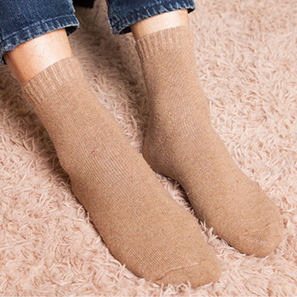 MIQUEL Vớ Len Dày Giữ Ấm Màu Trơn Thoải Mái