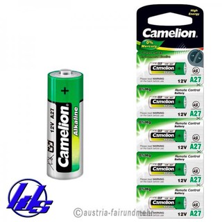 Pin Camelion A27,27AE,MN27 Plus 12V - Vỉ 5 viên