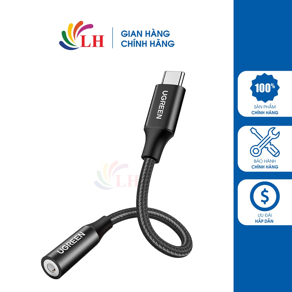 Cổng chuyển đổi Ugreen USB-C to 3.5mm Headset Adapter AV142 - Hàng chính hãng - Chất liệu bền bỉ
