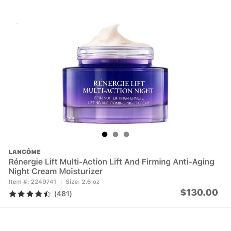 Kem đêm Lancôme Rénergie Lift Multi-Action dưỡng ẩm chống nhăn, chống lão hóa , săn chắc & nâng cơ- 75ml