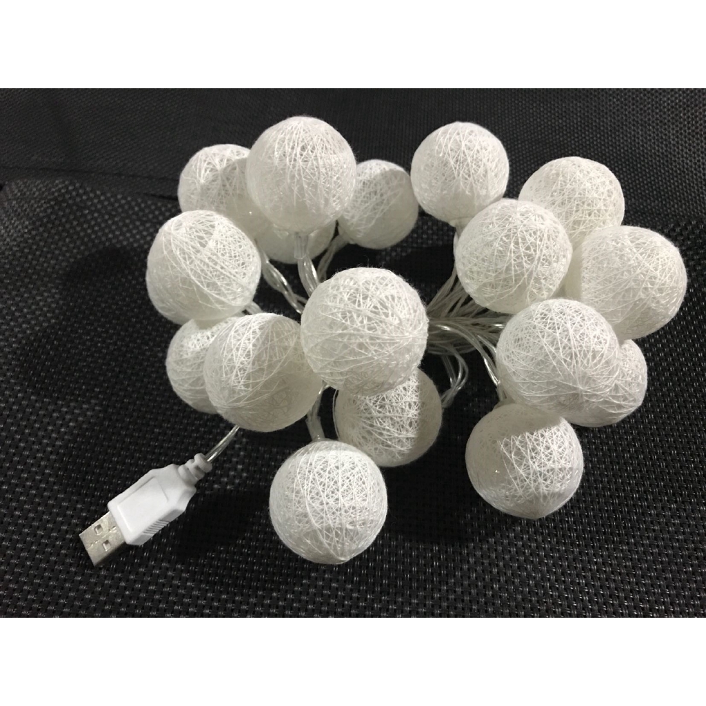 Dây đèn LED USB hình tròn bằng sợi cotton