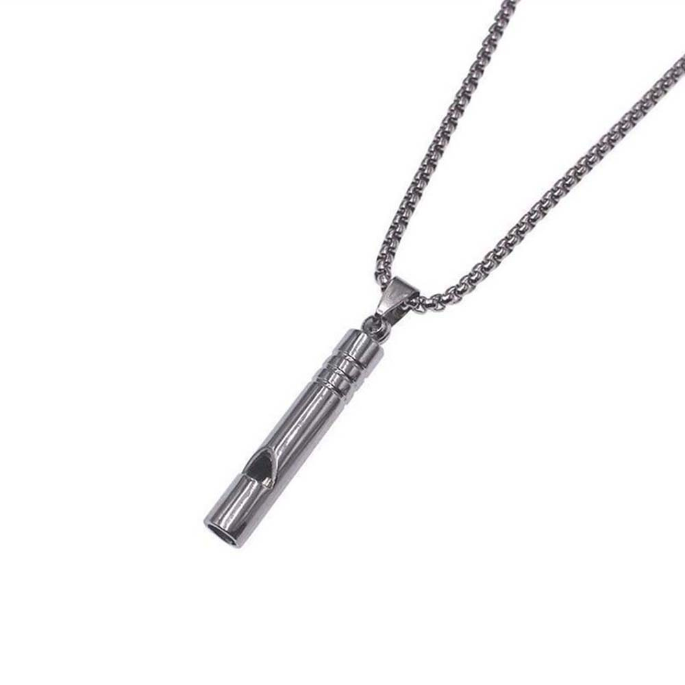 MKEB vòng cổ thép titan mặt hình còi thổi thiết kế đơn giản nhiều màu thời trang cho nam nữ