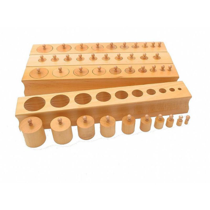 Giáo cụ Montessori - Bộ Núm trụ có núm - size to (Bản trường học)