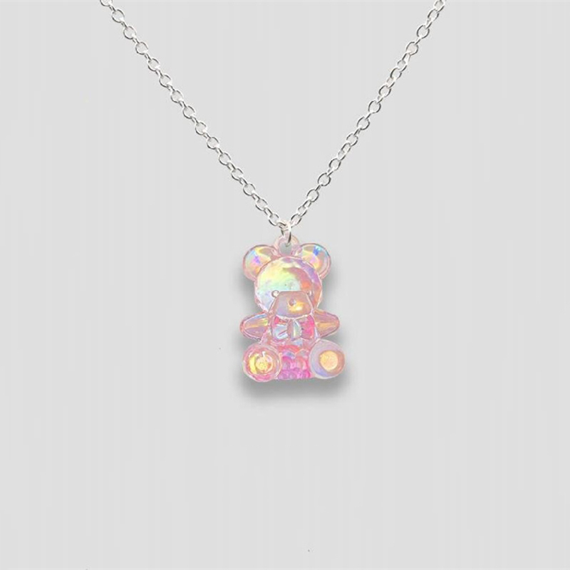 Vòng Cổ Candy Color Bear Necklace Pendant Necklace Fashion Women Gift Clothing Jewelry Accessories