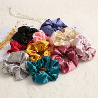 Cột tóc Scrunchies vải phi bóng nhiều màu