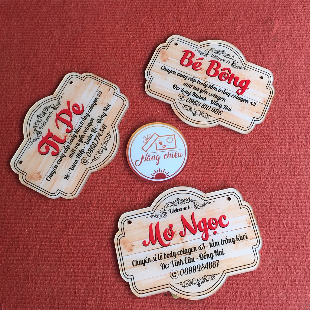 Bảng hiệu mica treo shop - Thiết kế theo yêu cầu - in thông tin shop của bạn