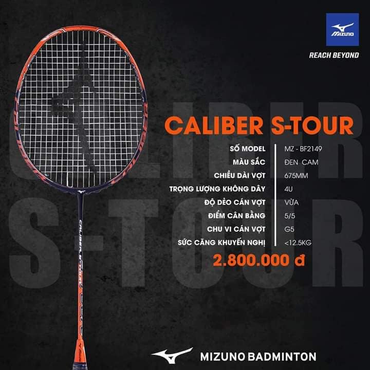 Vợt Cầu Lông ( Khung Vợt Chưa Lưới) Caliber S-Tour MZ-BF2149 MIZUNO chính hãng Nhật siêu bền nhẹ bảo hành