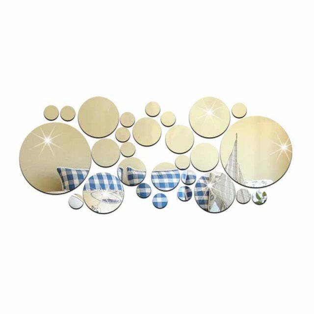 Bộ 30 Miếng Gương Dán Tường Acrylic 3D