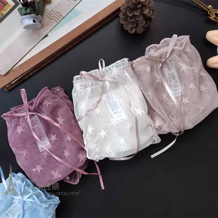 Quần Lót Nữ Ren Lưới Trong Suốt Họa Tiết Ngôi Sao P249