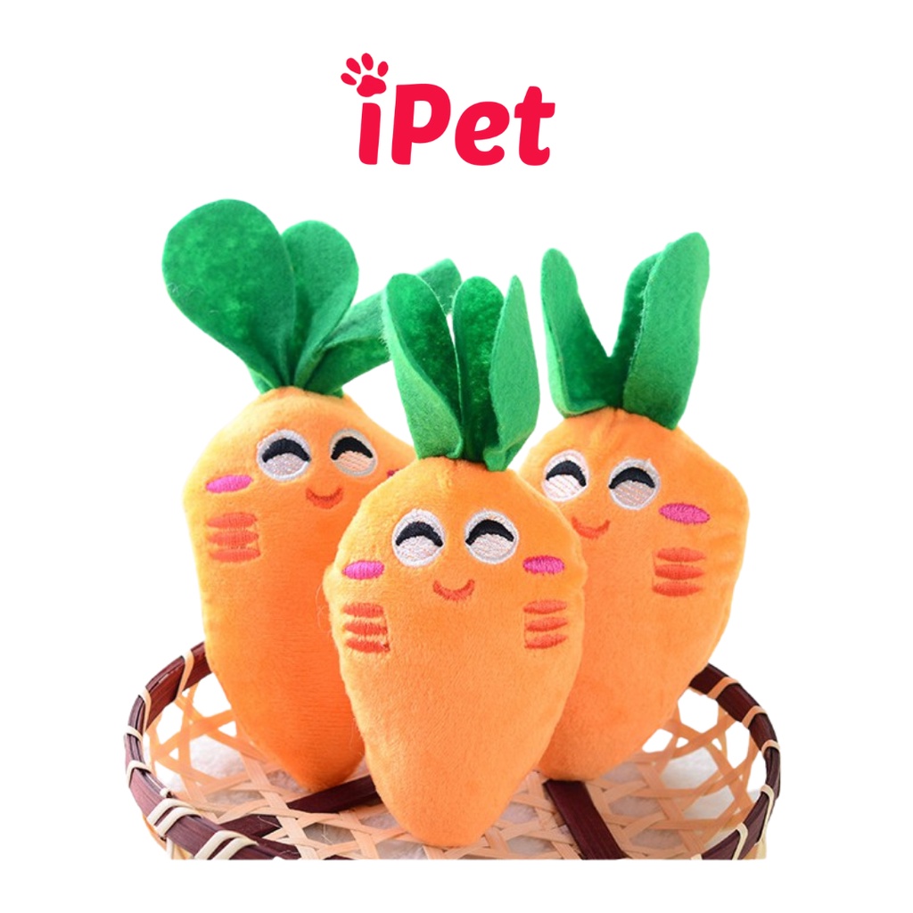 Đồ Chơi Nhồi Bông Hình Củ Cà Rốt Cho Chó Mèo - iPet Shop