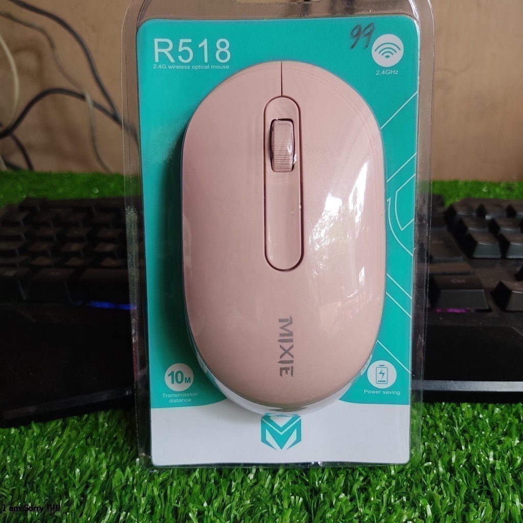 (Mới) Chuột Mixie không dây màu hồng dùng cho máy tính bàn, laptop