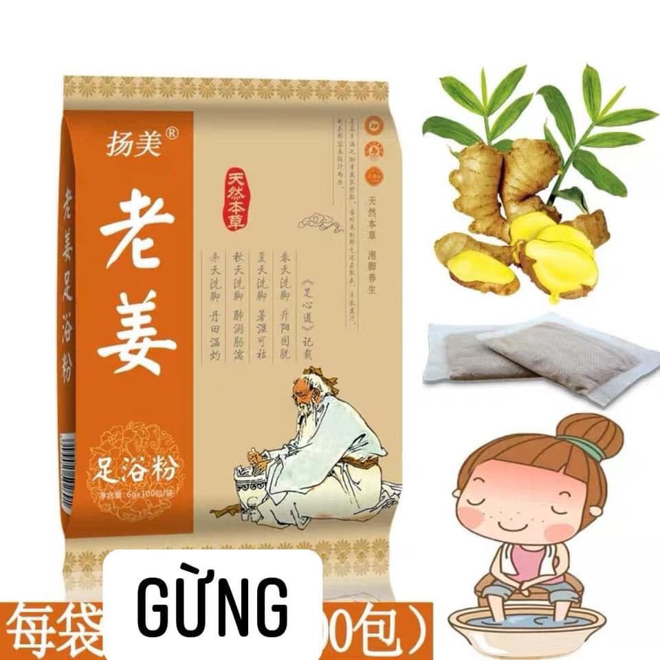 Gói ngâm chân thảo dược Một túi gồm 100 gói nhỏ