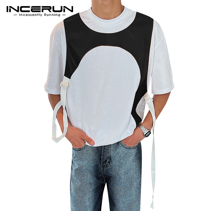 Áo thun tay ngắn INCERUN thời trang dành cho nam