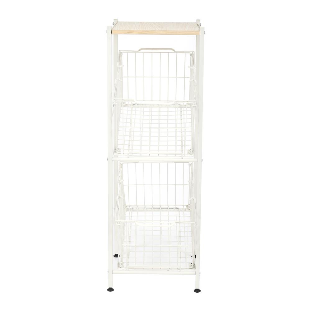 HomeBase STACKO Kệ 2 tầng bằng lưới thép SCANDI Thái Lan W33.5xH97.5xD39cm màu trắng