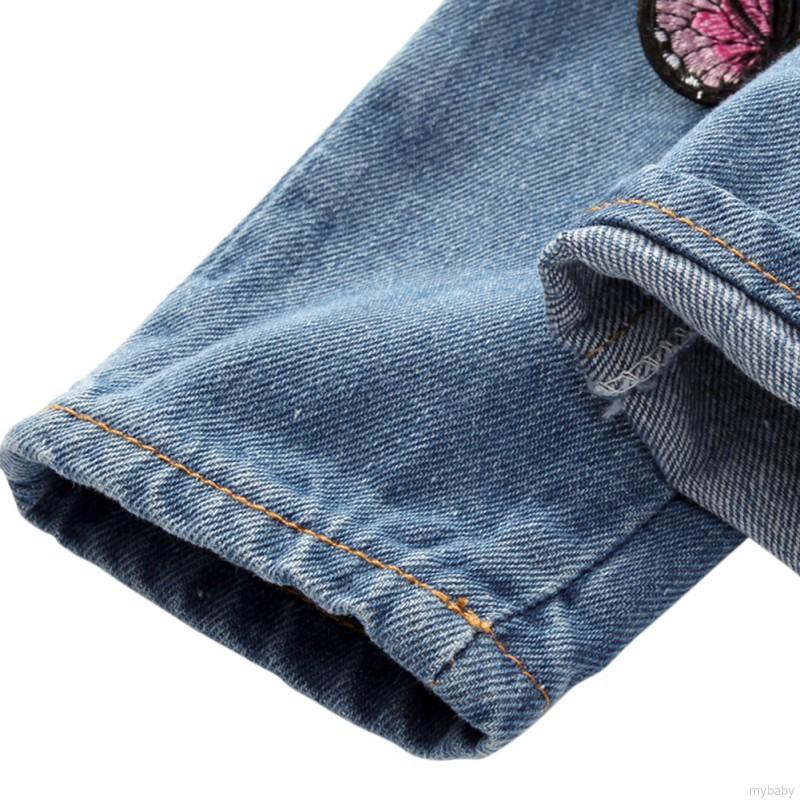 Quần Jeans Rách Hình Bướm Cho Bé Gái