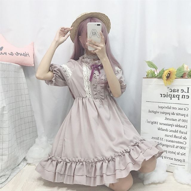 Đầm váy lolita tím môn