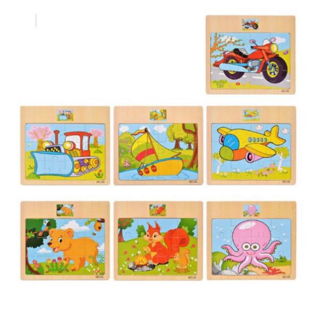 Đồ Chơi Tranh Ghép hình puzzle miếngGỗ 12 mảnh Cho Bé Yêu