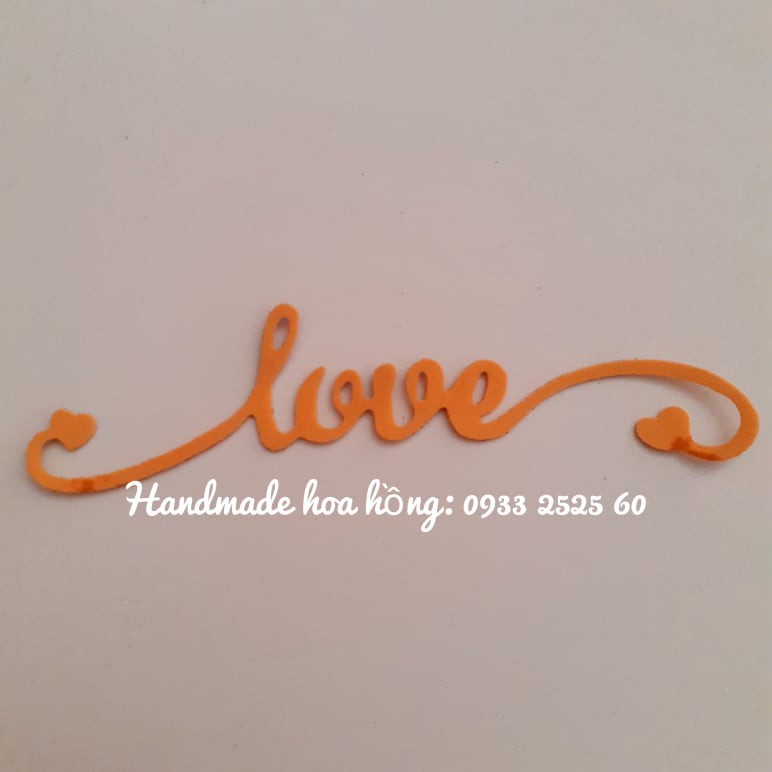 6 chữ LOVE bằng giấy xốp, 10.6x2.2cm- Hình trang trí thiệp, phong thư, bưu thiếp, bao thư, bao lì xì, giấy thủ công