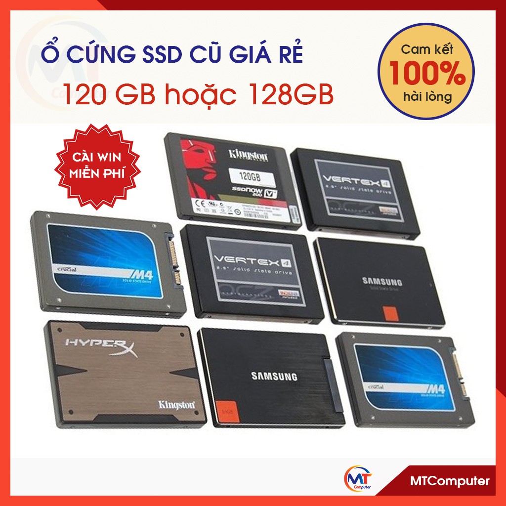 Ổ cứng SSD 120GB, 60GB, SSD cũ chính hãng giá rẻ, nhiều nsx, hàng rã máy công ty, sức khỏe tốt 100%