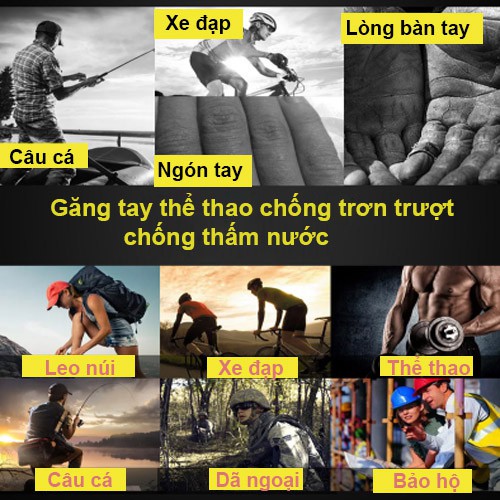 Găng tay thể thao hoạt động ngoài trời chống trượt, chống thấm nước đi xe máy, xe đạp mẫu mới