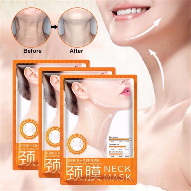 Mặt Nạ Dưỡng Trắng Da Vùng Cổ Bioaqua Kết Hợp Tính Năng Dưỡng Ẩm Chống Lão Hóa, Xóa Nếp Nhăn Vùng Cổ Mask Chính Hãng