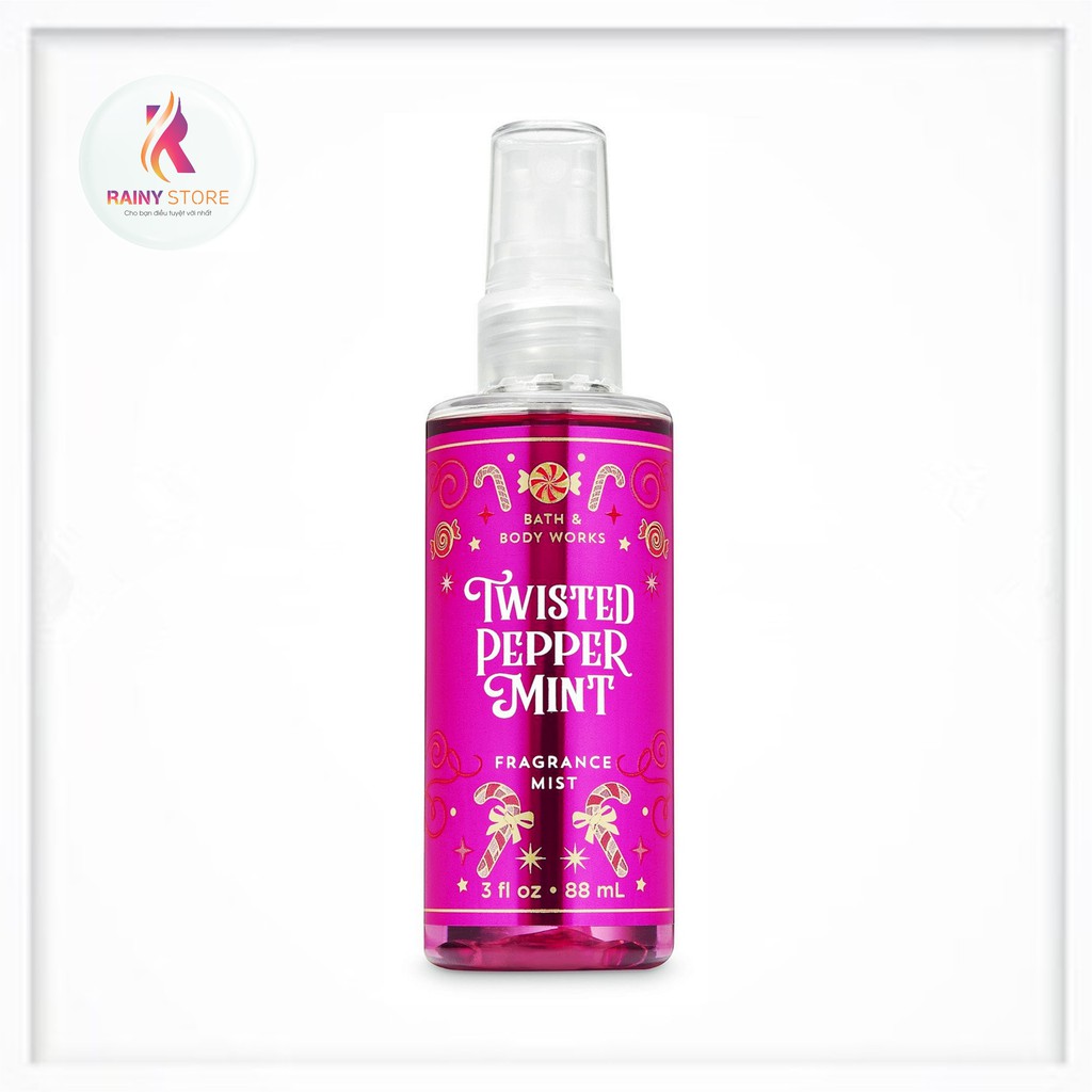Xịt thơm toàn thân mini Bath & Body Works Twisted Peppermint 88ml