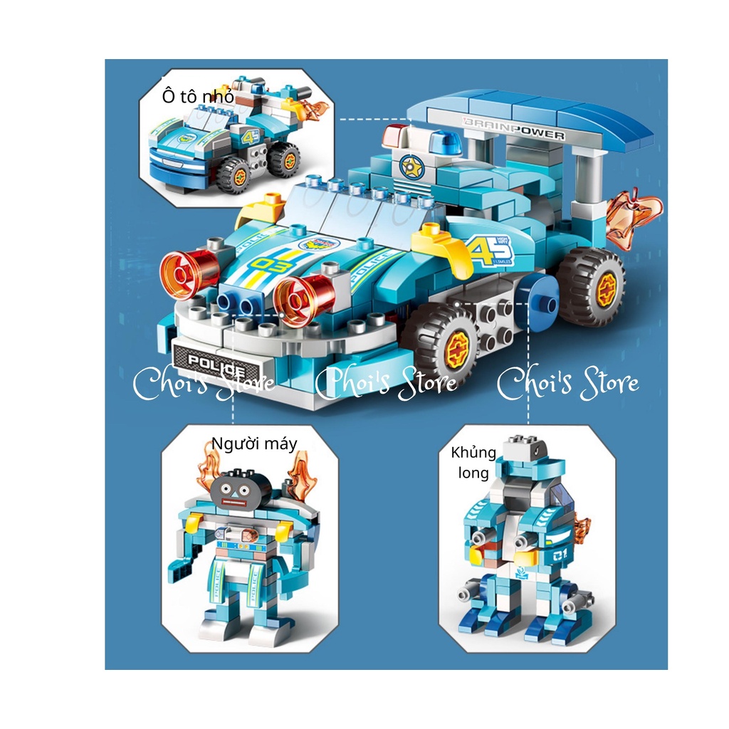 Đồ chơi lắp ghép, xếp hình mẫu xe đua 182 chi tiết size Duplo (Choi Store 08)