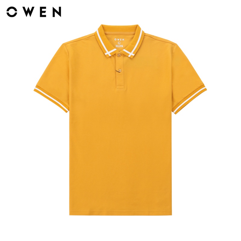 Áo polo ngắn tay Nam Owen Cotton Bodyfit Vàng - APV220296