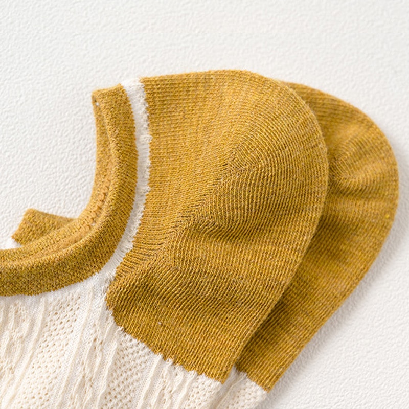 Vớ cotton cổ thấp thoáng khí màu sắc ngọt ngào phong cách retro cho nữ