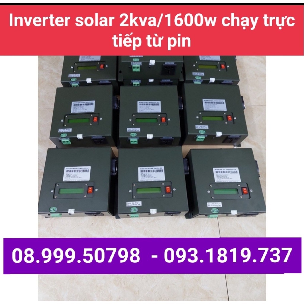 INVERTER SOLAR HIOKI 2KVA/1600W "chạy trực tiếp từ tấm pin" .