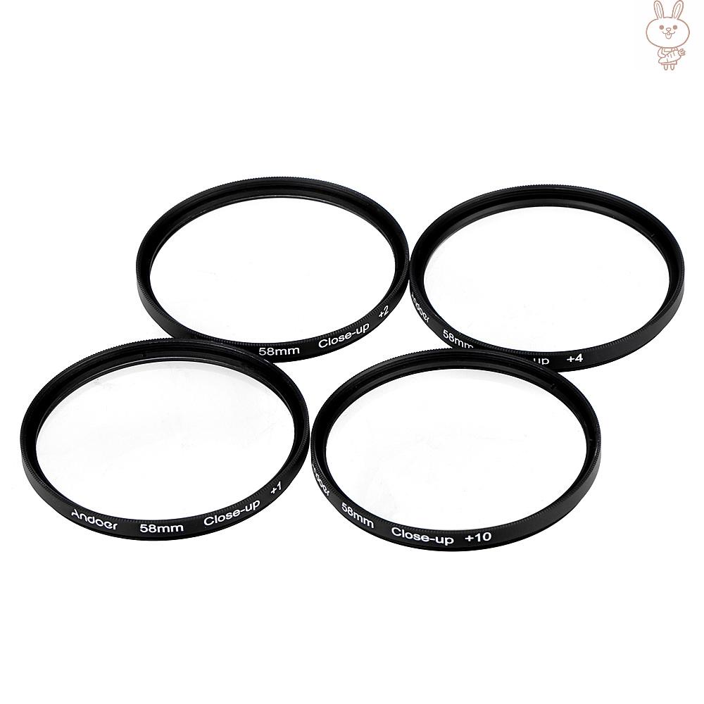 OL Andoer 58mm Macro Close-Up Filter Set +1 +2 +4 +10 with Pouch for   Rebel T5i T4i EOS 1100D 650D 600D DSLRs