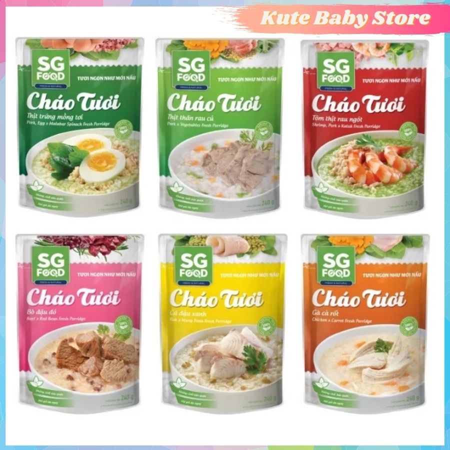 Cháo Tươi Sài Gòn Food Deli 240g đủ 6 vị