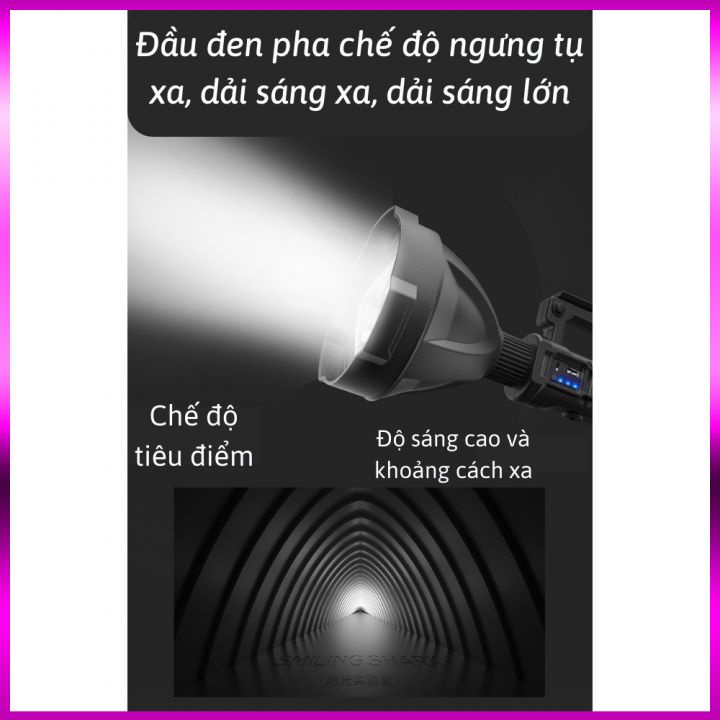 Đèn pin siêu sáng pha to có chân đỡ 💥💥 đèn pin xách tay siêu sáng HOT