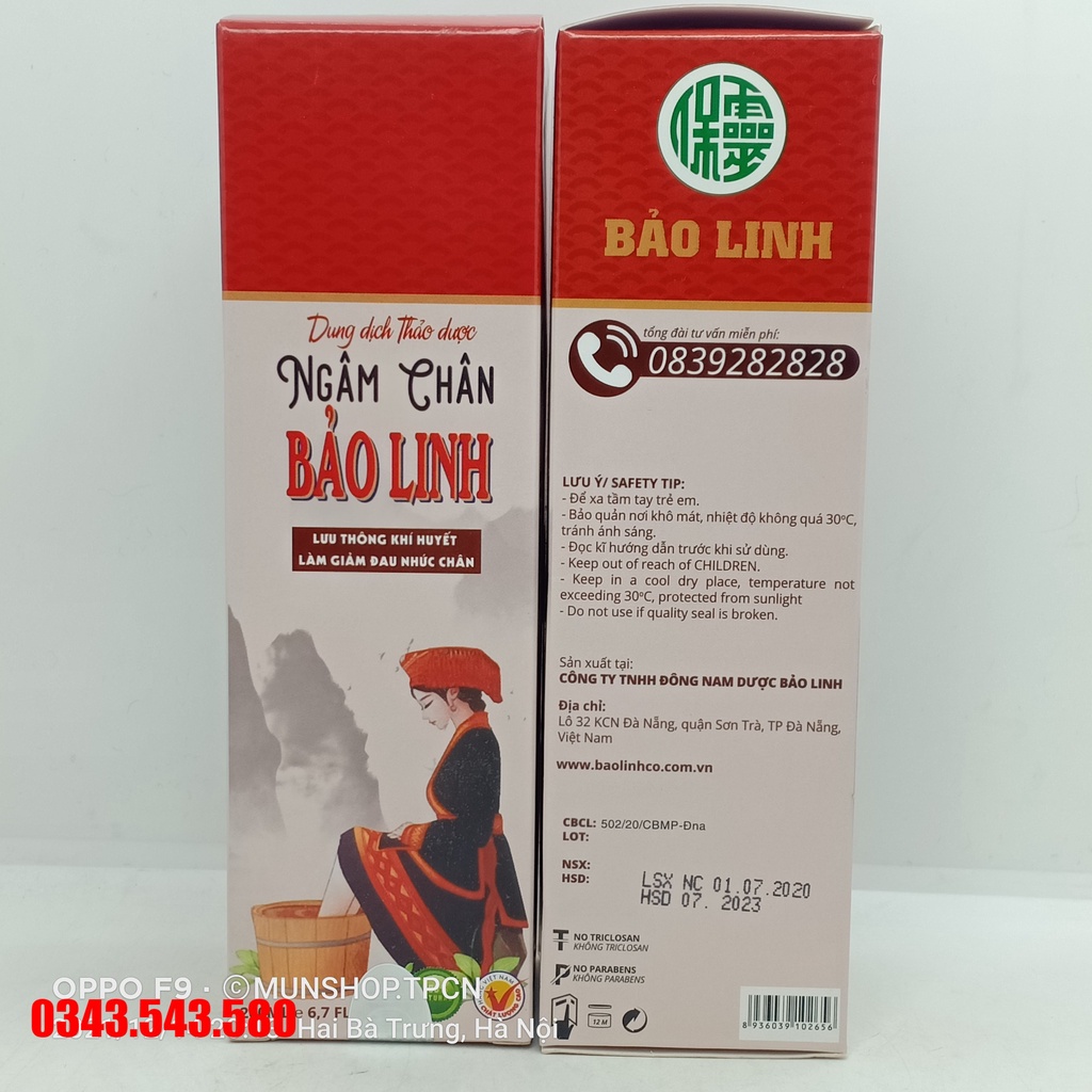 Dung dịch thảo dược ngâm chân Bảo Linh chai 250ml