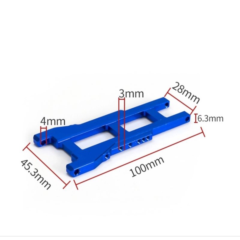 Bộ phụ kiện arm kim loại - cánh tay đòn phía trước và phía sau M0203 dòng Emu -Slash bản 1: 10 & dòng wltoys12402A.