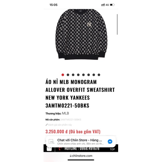 Áo Sweeter MLb chuẩn Auth💯