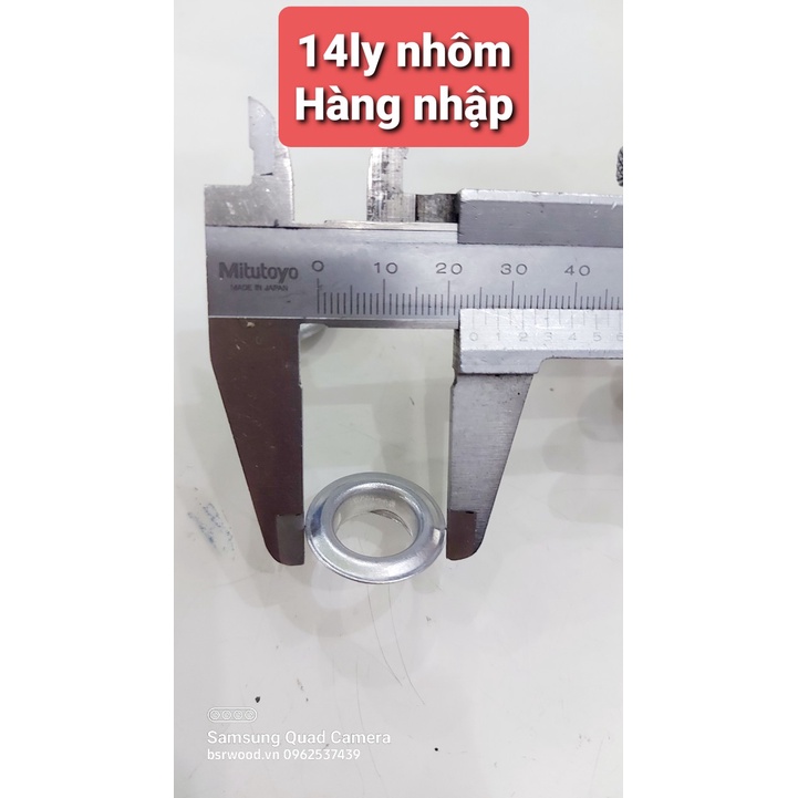 Khoen ore mắt cáo 10mm,12mm,14mm,17mm Bằng Nhôm bấm bạt, bấm túi giấy Túi 100  cái + long đền Khuy nhôm chuyên bấm bạt