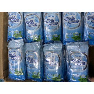Combo 10 Gói Khăn Ướt Chăm Sóc Da Fressi Care Cool Wipes Bạc Hà The Mát Gói 10 Miếng