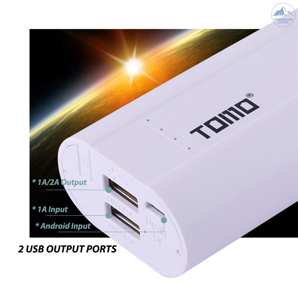 Sạc dự phòng TOMO P2 nhỏ gọn dùng 2 pin 18650 Li-ion thông dụng với ổ cắm USB thông minh tự làm thủ công 